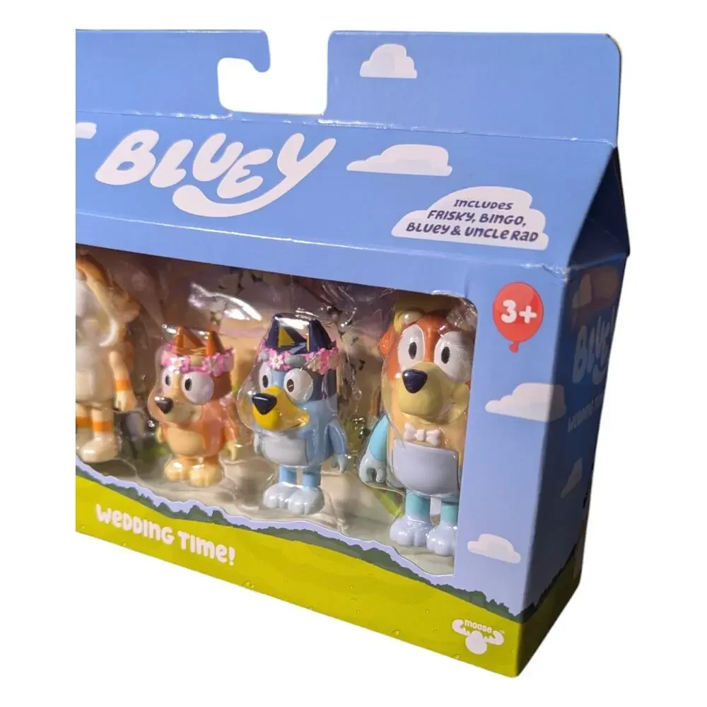 Bluey Wedding Time 4-Pack Uncle Rad Aunt Frisky Flower Girl Bingo Brand New